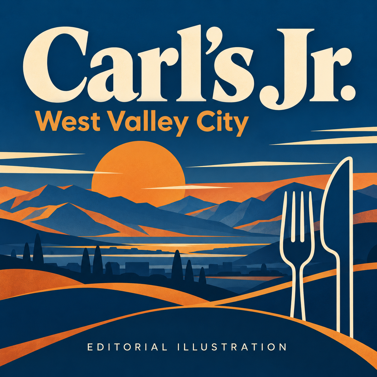 AI-generated editorial illustration for Carl's Jr.
