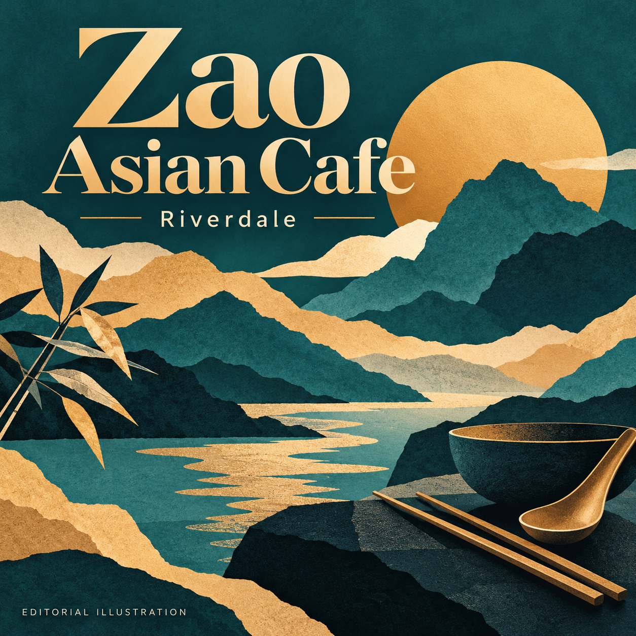 AI-generated editorial illustration for Zao Asian Cafe