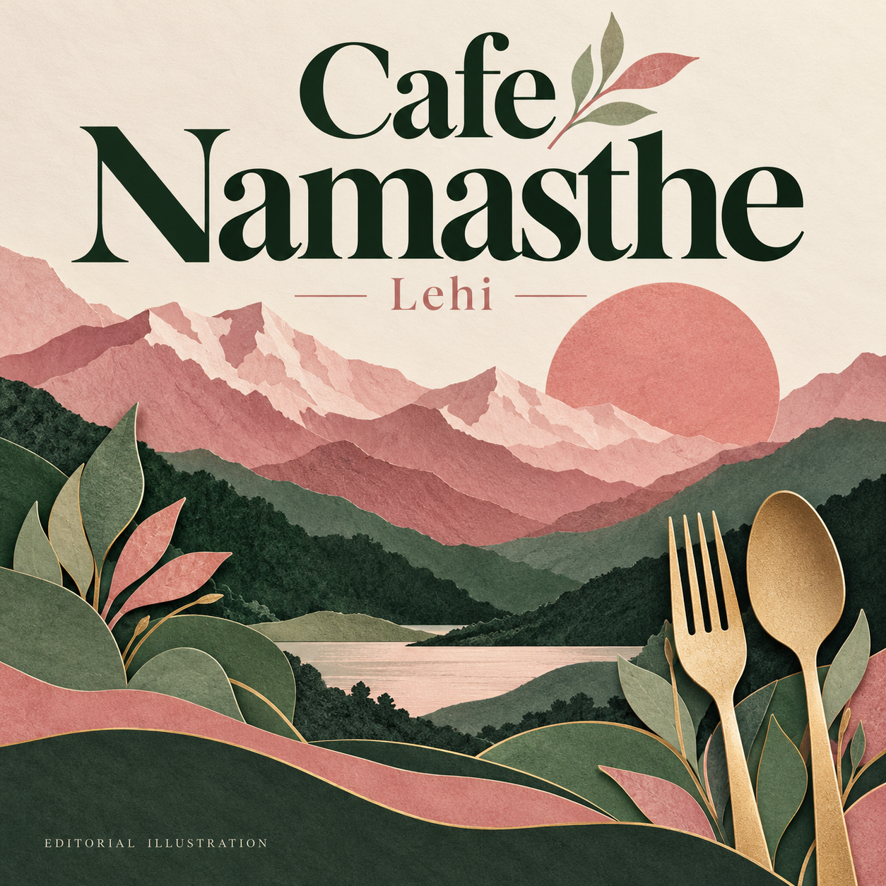 AI-generated editorial illustration for Cafe Namasthe