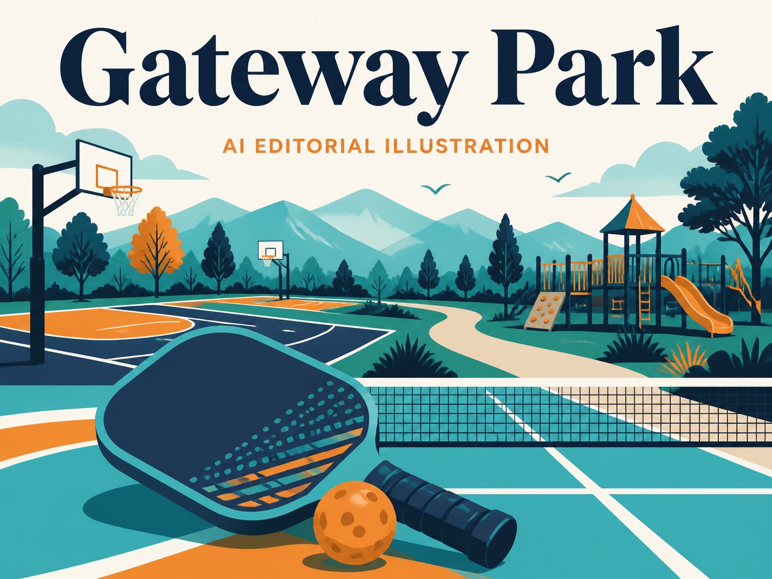 AI-generated editorial illustration for Gateway Park